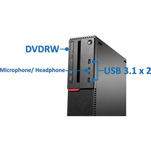 Load image into Gallery viewer, Lenovo ThinkCentre SFF Business Desktop Computer, Intel Core i7 Upto 4.0GHz, 512GB SSD, 4K 2-Monitor Support DisplayPort, DVD-RW, AC Wi-Fi, Windows 11 Pro (RENEWED)