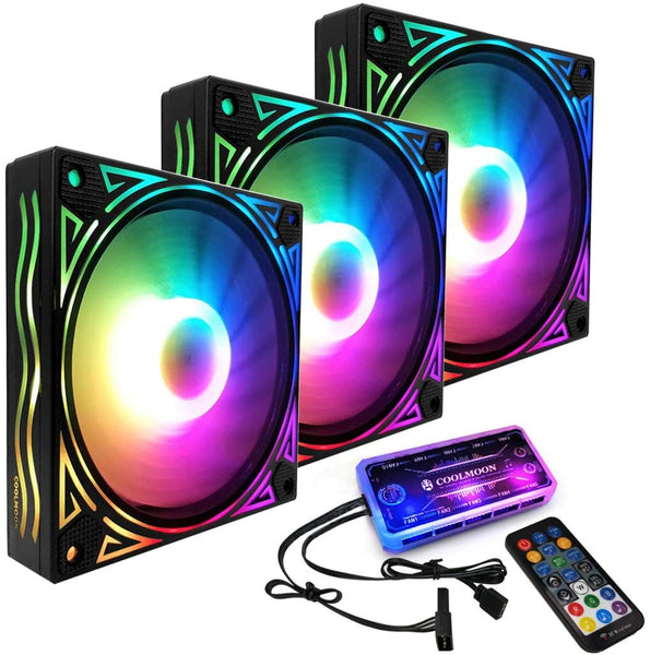 RGB PC cooling fan, PC case fan with remote control