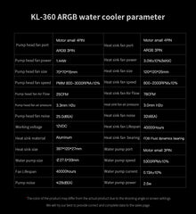 Segotep KL-360 AIO ARGB CPU Liquid Cooler