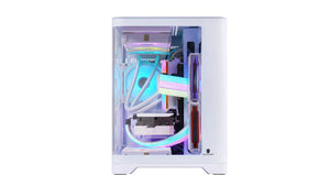 WJCOOLMAN Sky Canopy Desktop Computer Case, Tampered Curved Glass Uniway Gaming Computer