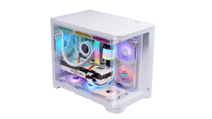 WJCOOLMAN Sky Canopy Desktop Computer Case, Tampered Curved Glass Uniway Gaming Computer