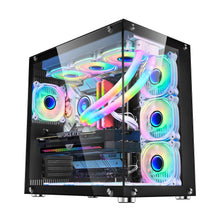 Load image into Gallery viewer, WJCOOLMAN Robin Gaming Computer case Support ATX. Tempered Glass Side Panel, ATX Tower, PC Case with 6 x Preinstalled ARGB Fans
