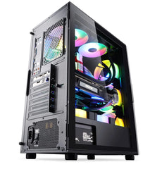 Segotep Gank 5 Gaming Computer case Support ATX, Micro-ATX, Mini-ITX Mid Case.Tempered Glass Side Panel, ATX Mid Tower, PC Case Black - Uniway Computer Alberta