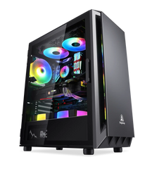 Segotep Gank 5 Gaming Computer case Support ATX, Micro-ATX, Mini-ITX Mid Case.Tempered Glass Side Panel, ATX Mid Tower, PC Case Black - Uniway Computer Alberta