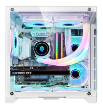 Load image into Gallery viewer, WJCOOLMAN GYZ MINI Gaming Computer case - Support M-ATX, Mini-ITX Mid Case. Tempered Glass Side &amp; Front , MATX Mid Tower, With 5 Pre-installed ARGB Fan, PC Case
