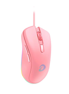 Dareu Pink Gaming Office Mouse 6 Programmable Buttons, Ergonomic RGB Mouse with 16.8 Million Chroma 7 Backlit for PC, Laptop, and Notebook