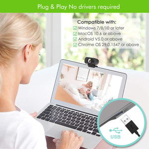 Webcam 1080P HD Plug and Play for computer