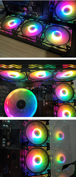 RGB PC cooling fan, PC case fan with remote control